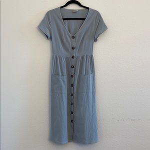 Sage Button Up Dress